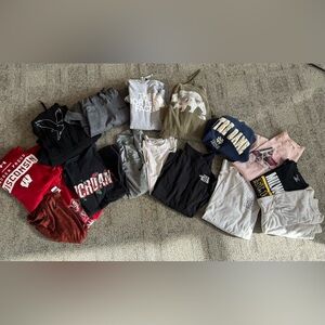 Men’s size small shirts and sweatshirts lot- Nike, North Face, UA, AE